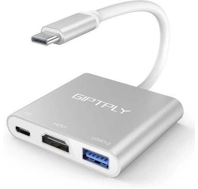 Alt view image 8 of 14 - USB C to HDMI Adapter 3-in-1 USBC Digital AV Multiport Adapter USB Type C Converter to 4K@30Hz HDMI USB 3.0 100W PD for MacBook Pro/Air iPad Pro Chromebook HP Surface