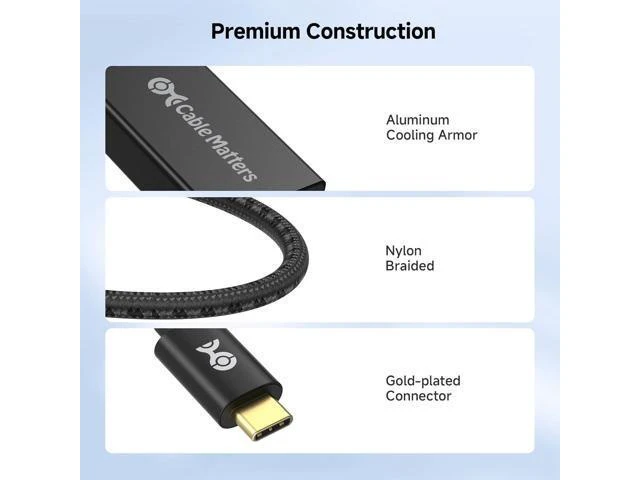 Alt view image 13 of 14 - Braided Aluminum USB C to HDMI Adapter Support 4K 60Hz 2K 144Hz and HDR (HDMI to USB C Adapter) in Matte Black for iPhone 16/15 Pro Max Plus MacBook XPS Surface Pro
