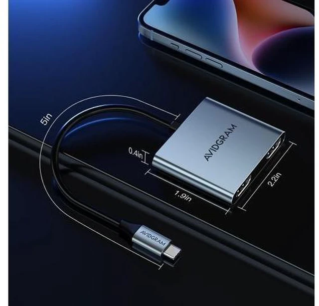 Alt view image 14 of 14 - USB C to Dual HDMI Adapter 4K 30Hz USB C Hub Multiport Adapter with Dual HDMI USB 3.0 100W PD Support USB C to HDMI Splitter Extended Display for Laptop (MST is not Supported on macOS)
