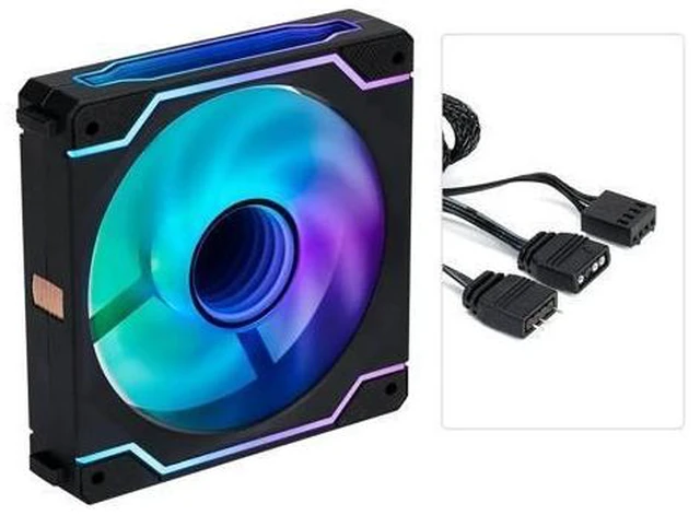 Alt view image 2 of 2 - Computer Gaming Pc Cooler Fan Rgb Lights Daisy-chain 3pack 120mm ARGB LED Fan PWM