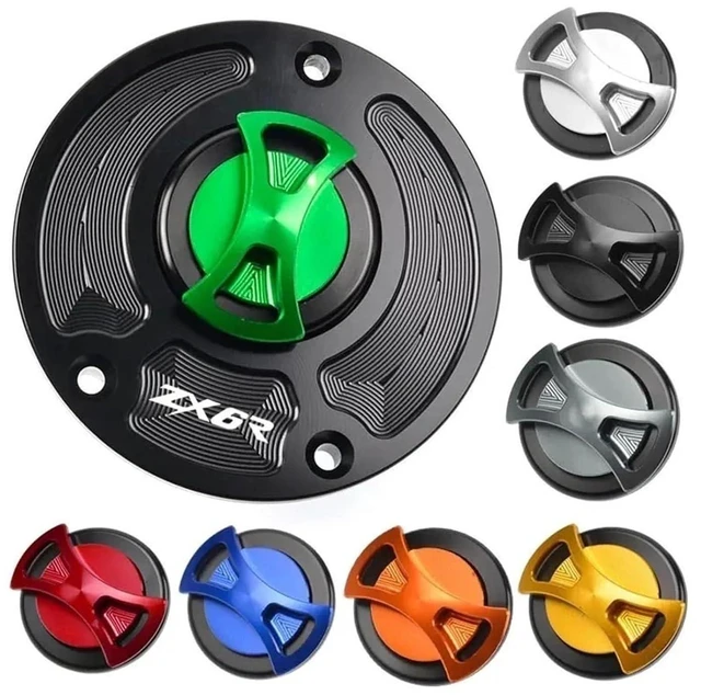 Alt view image 9 of 14 - ZX6R Fuel Tank Cap Keyless Motorcycle Fuel Fit for Gas Tank Cap Cover Fit for Ninja ZX6R 636 ZX636R 2007-2018(Black)