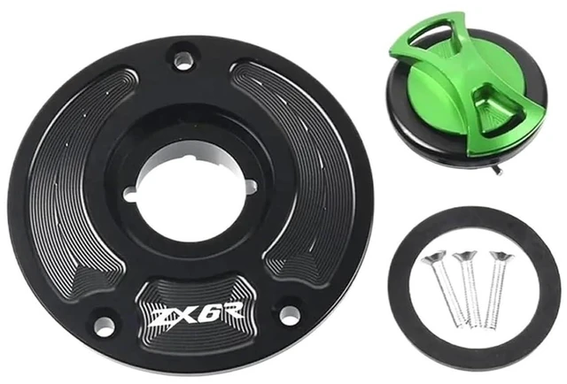 Alt view image 10 of 14 - ZX6R Fuel Tank Cap Keyless Motorcycle Fuel Fit for Gas Tank Cap Cover Fit for Ninja ZX6R 636 ZX636R 2007-2018(Black)