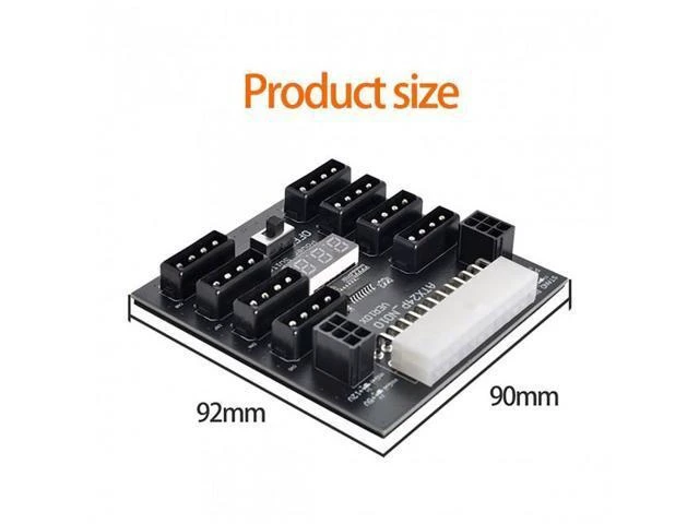 Alt view image 11 of 14 - Shenzhong ATX PSU Server Power Board 24Pin to IDE 8x 4Pin +2x 6Pin Power Supply Board for CHIA ETH BTC Mining Miner