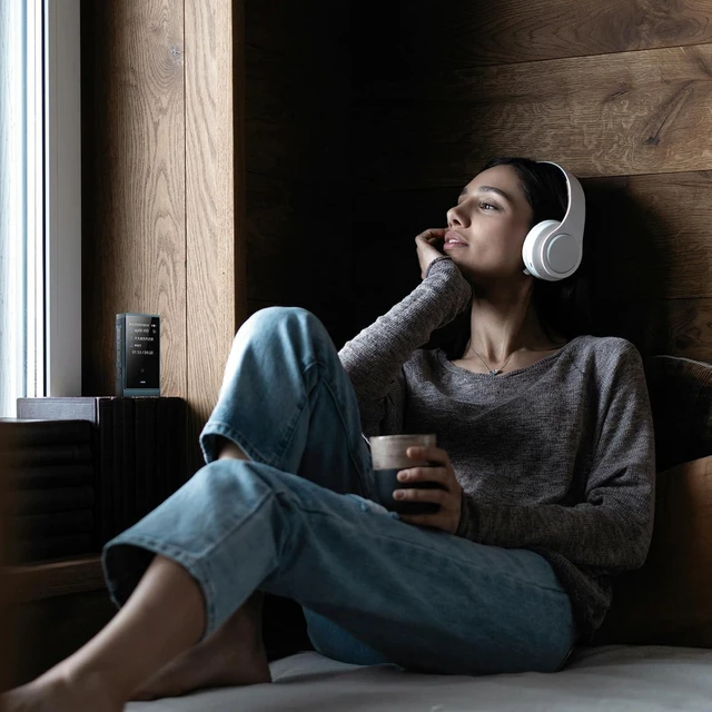 Alt view image 11 of 12 - UP6 Portable Headphone Amp, Bluetooth5.2 DAC, LDAC/APTX/NFC/CVC8.0 HD Microphone, 1.54inch LCD Screen Music Mode/Game Mode/Car Mode, 4+Hours Playtime (Blue)