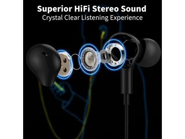 Alt view image 9 of 14 - USB Headphones with Microphone for Laptop 7.5ft Magnetic Wired Earbuds Noise Isolation in-Ear Earphones with Mute Volume Control Stereo Bass for PC Desktop Dell HP Acer Laptop Meetings/Music School