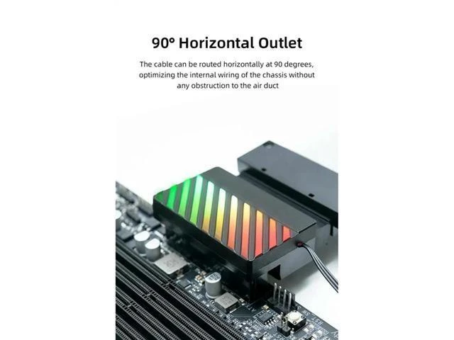 Alt view image 6 of 8 - ATX 24Pin ARGB Adapter 90°Converter 24PIN RGB Power Cord Adapter For 24Pln Motherboard Power Supply