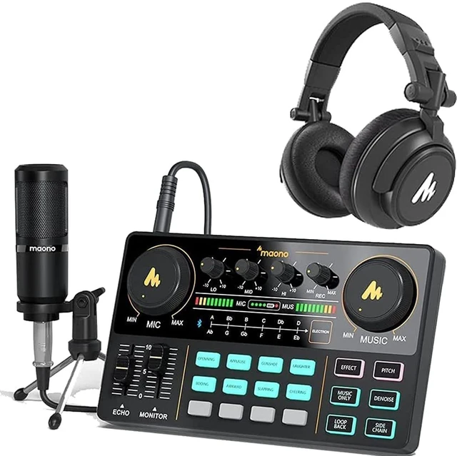 Alt view image 2 of 2 - Podcast Equipment Bundle Audio Interface with Studio Headphone, caster Lite Portable ALL-IN-ONE Podc