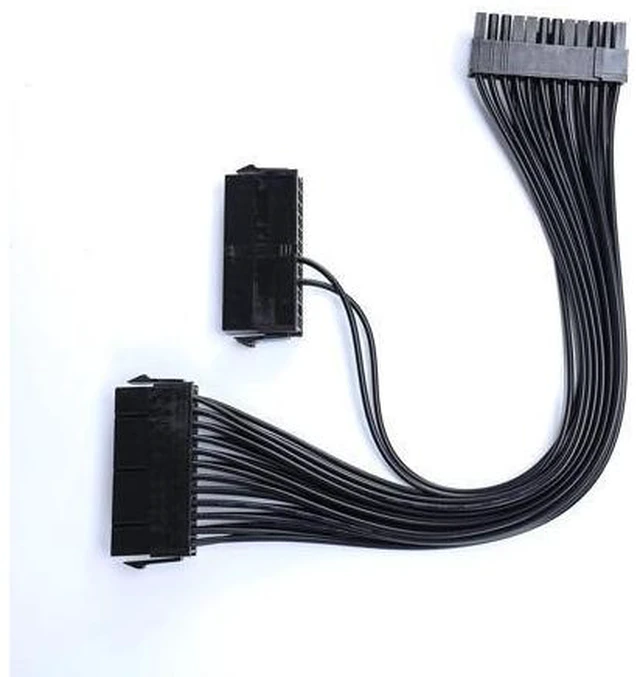 Alt view image 6 of 10 - Wonderful Direct Dual PSU Cable,Dual Power Supply 24Pin ATX Motherboard Mainboard Adapter 24PIN Connector Cable Mining Extension Cable (1Pack Dual PSU Cable)