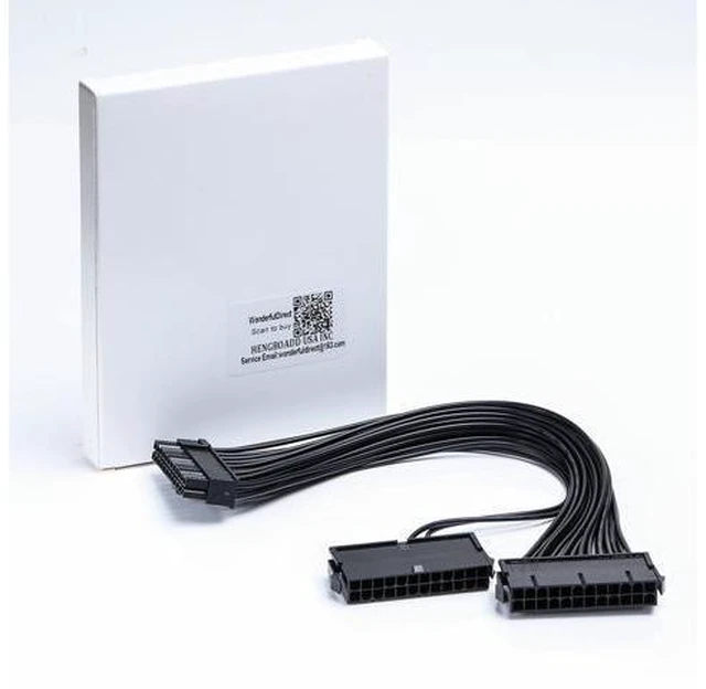 Alt view image 8 of 10 - Wonderful Direct Dual PSU Cable,Dual Power Supply 24Pin ATX Motherboard Mainboard Adapter 24PIN Connector Cable Mining Extension Cable (1Pack Dual PSU Cable)