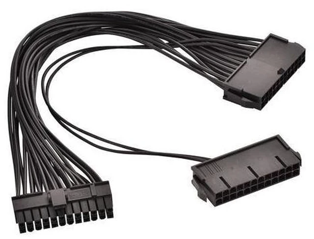Alt view image 10 of 10 - Wonderful Direct Dual PSU Cable,Dual Power Supply 24Pin ATX Motherboard Mainboard Adapter 24PIN Connector Cable Mining Extension Cable (1Pack Dual PSU Cable)