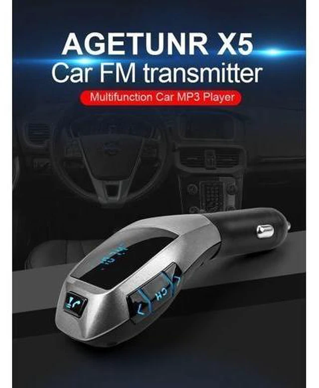 Alt view image 6 of 10 - X5 Original Design in Car FM Transmitter Bluetooth Car Adapter Charger Driver Multi-function Mp3 Audio Player