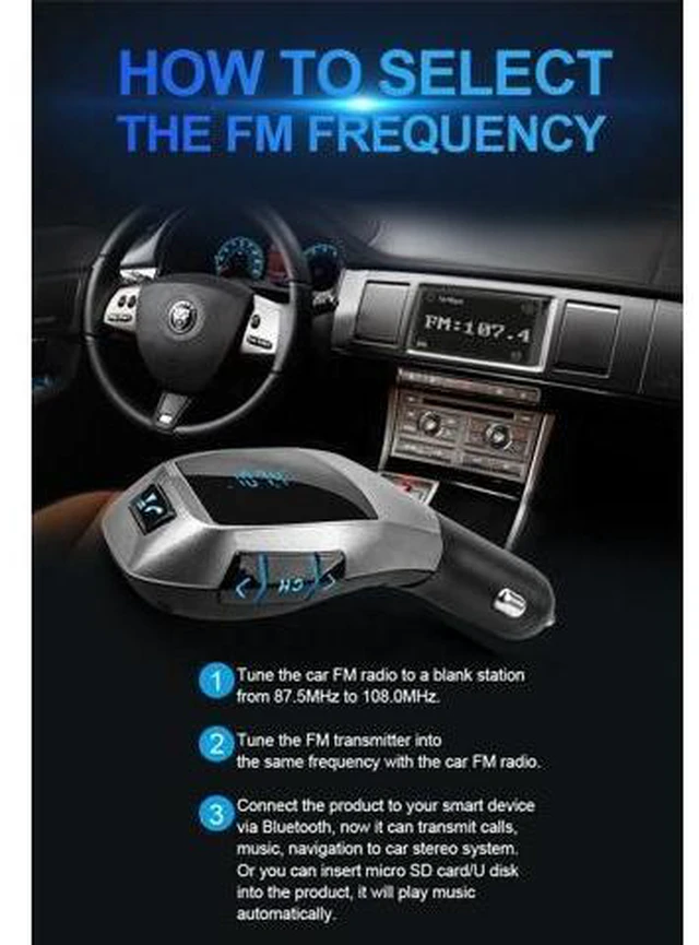 Alt view image 7 of 10 - X5 Original Design in Car FM Transmitter Bluetooth Car Adapter Charger Driver Multi-function Mp3 Audio Player