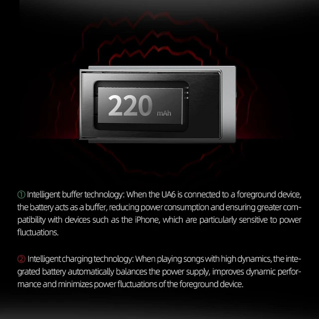 Alt view image 14 of 14 - USB DAC UA6 Portable Headphone Amplifier, CS43131x4 DAC, 768kHz/32bit DSD512, 1.3IN Display, for Android/iOS/Mac/Windows, 3.5/4.4mm/SPDIF Output, Up to 361mW@32 Output (Grey)