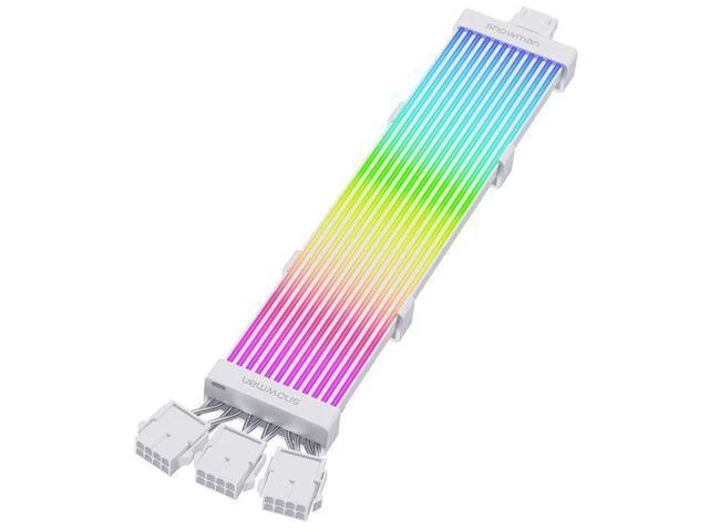 Alt view image 10 of 12 - Strip Extension Cable Desktop PC Accessories Graphics Card PCI-E 5.0 12+4 Pin ARGB Lighting Power Cable White