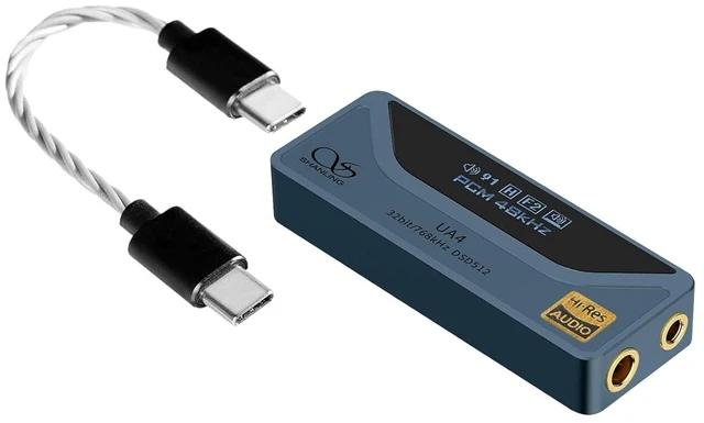 Alt view image 8 of 14 - UA4 Headphone Amplifier,Portable USB DAC AMP,Support MQA 16X,768kHz DSD512,High Driving Power for Android/iOS/Mac/Windows,dongle Volume Control,3.5/4.4mm up to 237mW@32 Output (Blue)