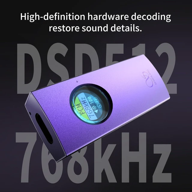 Alt view image 14 of 14 - UA1 II Portable USB-C DAC & Headphone Amplifier Dual CS43131 Chips, 4.4mm Balanced Output, DSD512, 0.96" LCD Display, Hi-Res Audio for Smartphones, PC (Silver)