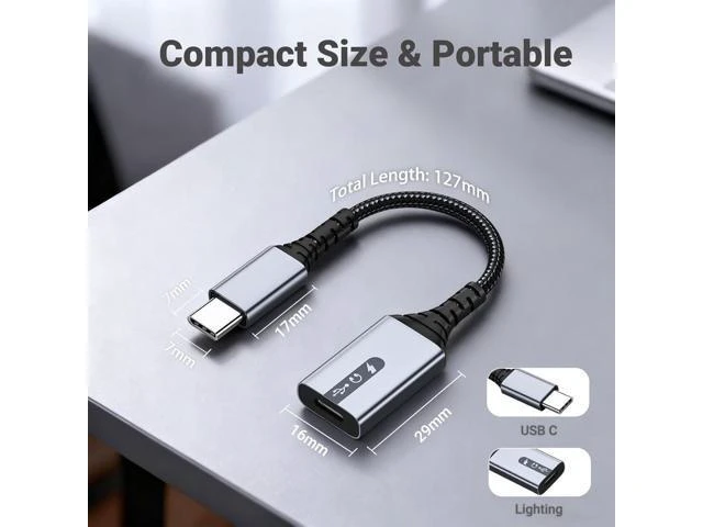 Alt view image 13 of 14 - USB C to Lightning Adapter 3-in-1 Type C to Female Lightning Converter OTG Cable for iPhone 15/14/13 iPad Pro/Air/Mini MacBook for Charging Data Transfer Music Audio with EarPods