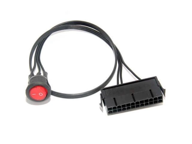 Alt view image 3 of 4 - 24 Pin Cable Switch cable 24Pin Power Supply Synchronizer ATX Mining Power Start Switch Power tester cable Computer Adaptor