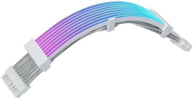 Alt view image 7 of 12 - 2x8 Pin RGB GPU Cable, PCIE RGB PSU Cables 5V 3Pin ARGB Graphics Card Power Supply Extension,for PC Build,Four Sides Lighting Strips.
