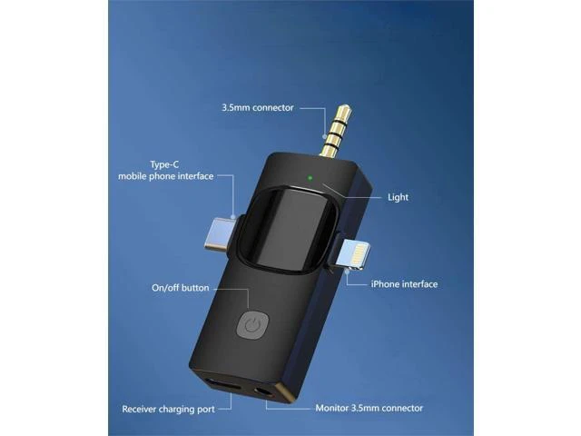 Alt view image 12 of 12 - 3 in 1 Portable Wireless Lavalier Microphone for Mobile Live Streaming Outdoor Shooting Short Video Recording