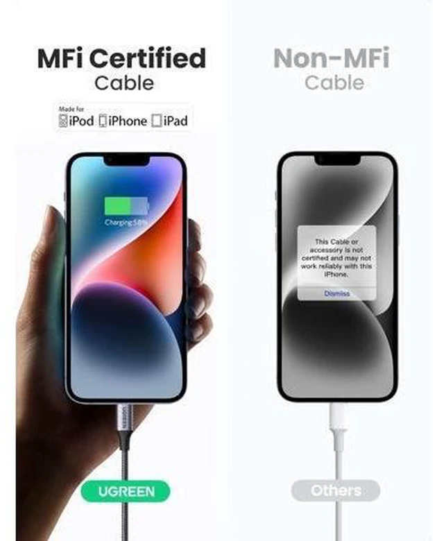 Alt view image 10 of 14 - USB C to Lightning Cable 6FT - MFi Certification Lightning Cable Compatible with iPhone 14/14 Pro/14 Pro Max iPhone 13/12/11/X/XR/XS/8 Series iPad 9 and More