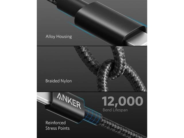 Alt view image 12 of 14 - New Nylon USB C to Lightning Cable MFi Certified for iPhone 14 Series and More (10FT Black)