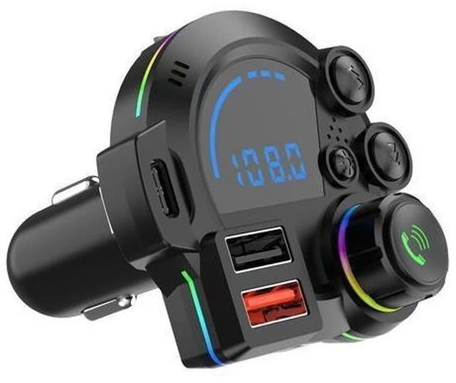 Alt view image 8 of 10 - QC3.0 PD20W Fast Charging USB Car Charger Multi-Function Stereo Sound U Disk P22 Car BT MP3 Player with FM Transmitter