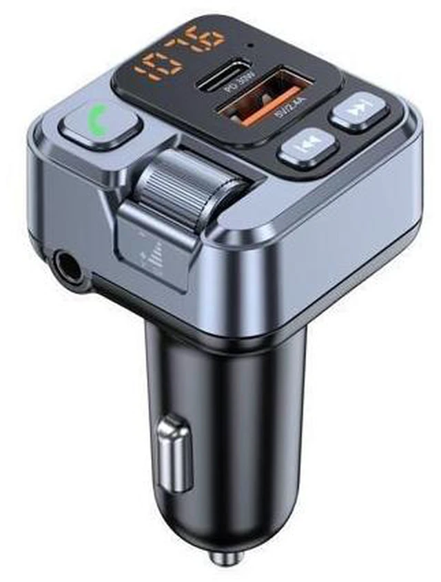 Alt view image 7 of 12 - Car Charger MP3 Player with FM Transmitter PD30W Fast Charging + 2.4A Car Charger Bluetooth Hands-Free AUX Playback