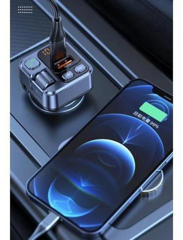 Alt view image 9 of 12 - Car Charger MP3 Player with FM Transmitter PD30W Fast Charging + 2.4A Car Charger Bluetooth Hands-Free AUX Playback
