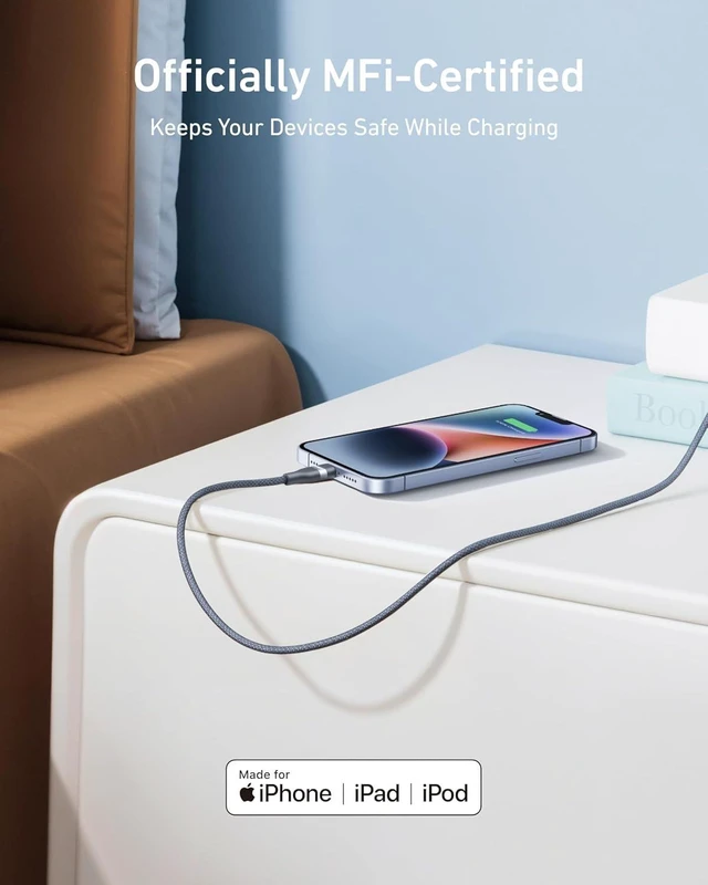 Alt view image 13 of 14 - USB C to Lightning Cable Upcycled-Braided USB C to Lightning Cord Ultra-Fast Charging Cable for iPhone 14/13/12/11 Series and More (6FT)
