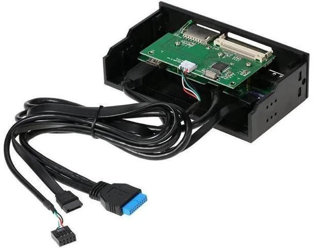 Alt view image 13 of 14 - 5.25 inch PC Computer Front panel All-in-1 Multifunction USB 2.0 card reader with 3 ports USB3.0,Type-C, eSATA ,Support MD,SD/MMC,XD,TF,M2,MS,64G CF card