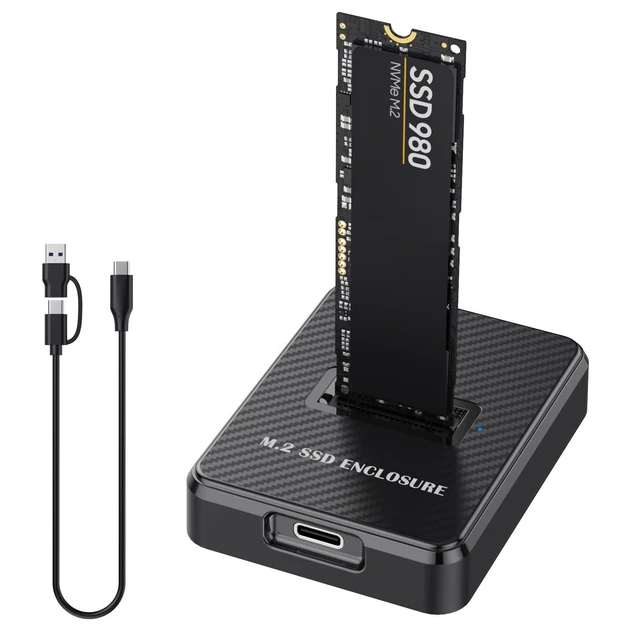 Alt view image 6 of 10 - NVMe & SATA M.2 Reader/Writer, M.2 SSD to USB-A/C Reader Adapter Compatible with (M Key, B+M Key) NVMe and SATA NGFF SSD Dock, Size for 2280 2260 2242 2230 Portable Plastic Enclosure