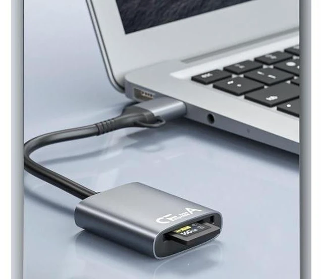 Alt view image 8 of 8 - 2 in 1 USB 3.0 Type C 10Gbps Card Reader with Cable Compatible with CFexpress Type A/ CFexpress Type B & SD Memory Cards Gray CFe-B