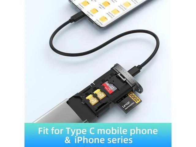 Alt view image 10 of 12 - USB 3.0 OTG Adapter Card SD TF Card Reader Type C Carrying Case for Cameras and Smartphones