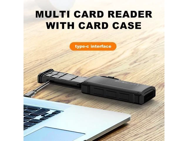 Alt view image 9 of 14 - E10 Multifunctional High-Speed SD Card Reader USB 3.1 Type-C SD/TF Card Carrying Storage Case Card Reader E10-New upgraded-Blue