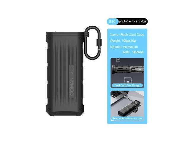 Alt view image 7 of 12 - E10 Multifunctional High-Speed SD Card Reader USB 3.1 Type-C SD/TF Card Carrying Storage Case Card Reader E10-New upgraded-Black