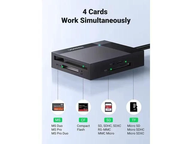 Alt view image 8 of 12 - CR125 40755 SD Card Reader USB C USB 3.0 Multi Memory Card Adapter External SD MS CF Compact Flash Camera Card Reader