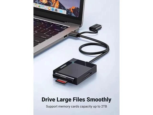 Alt view image 10 of 12 - CR125 40755 SD Card Reader USB C USB 3.0 Multi Memory Card Adapter External SD MS CF Compact Flash Camera Card Reader