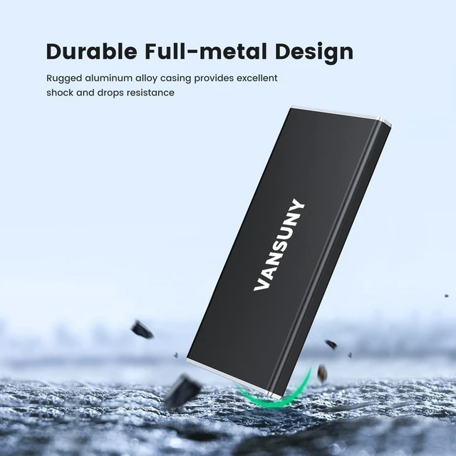 Alt view image 9 of 10 - Vansuny 1TB Portable External SSD, USB 3.1 Gen2 500MB/s High-Speed Data Transfer, Metal USB C Mini Portable External Solid State Drive for PC, Laptop, Phones and More