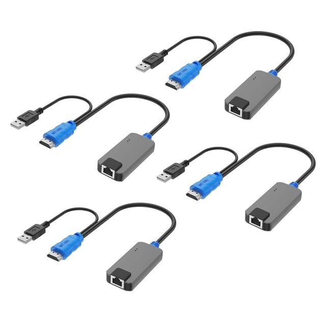 Alt view image 3 of 3 - 4 Pack USB HDMI to RJ45 Dongle, Work for CAT6 KVM Switch (1708MS-IP/1708MS) Extend Distances up to 230ft/70m from KVM Console to Servers