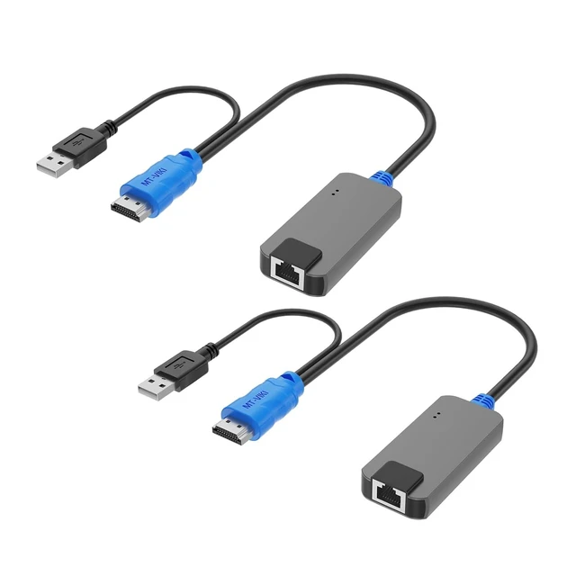 Alt view image 2 of 2 - 2 Pack USB HDMI to RJ45 Dongle, Work for CAT6 KVM Switch (1708MS-IP/1708MS) Extend Distances up to 230ft/70m from KVM Console to Servers