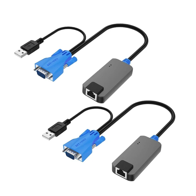 Alt view image 2 of 2 - 2 Pack USB VGA to RJ45 Dongle, Work for CAT6 KVM Switch (1708MS-IP) Extend Distances up to 230ft/70m from KVM Console to Servers
