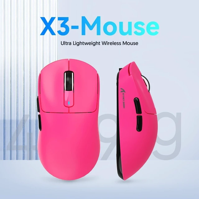 Alt view image 7 of 10 - MAMBASNAKE Attack Shark X3 Wireless Gaming Mouse, 49g Ultralight, PixArt PAW3395 26000 DPI, Bluetooth/2.4Ghz /Wired Tri-Mode, 200Hrs Rechargeable Battery, Kailh GM8.0 Switch for PC/MAC/Win - Ro