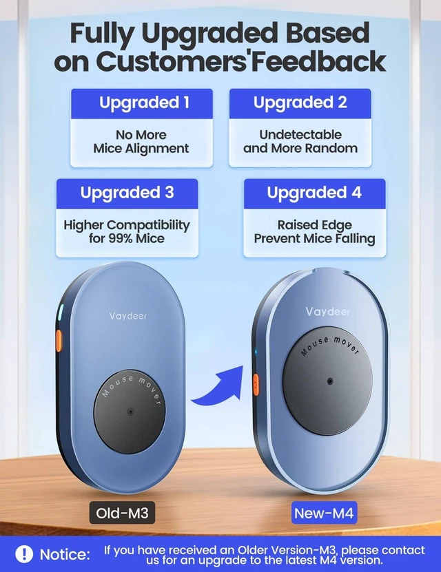 Alt view image 10 of 10 - Vaydeer Undetectable Mouse Mover, M4 Mouse Jiggler Device with ON/Off Switch, Driver-Free Shaker Wiggler Mouse Movement Simulation for Computer Awakening, Gift Ideal for Men/Women (Light Purple)