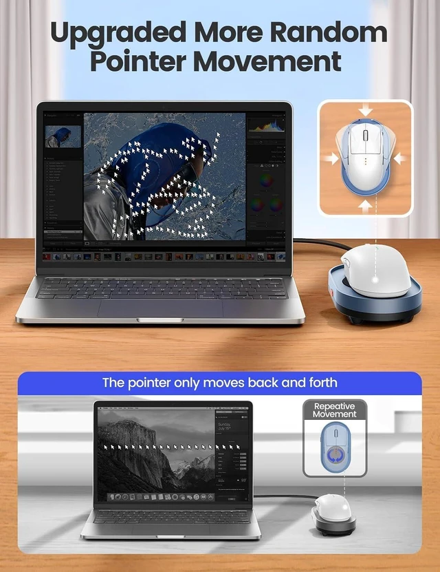 Alt view image 11 of 14 - Vaydeer Undetectable Mouse Mover, M4 Mouse Jiggler Device with ON/Off Switch, Driver-Free Shaker Wiggler Mouse Movement Simulation for Computer Awakening, Gift Ideal for Men/Women