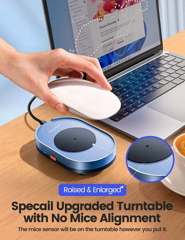 Alt view image 10 of 14 - Vaydeer Undetectable Mouse Mover, M4 Mouse Jiggler Device with ON/Off Switch, Driver-Free Shaker Wiggler Mouse Movement Simulation for Computer Awakening, Gift Ideal for Men/Women