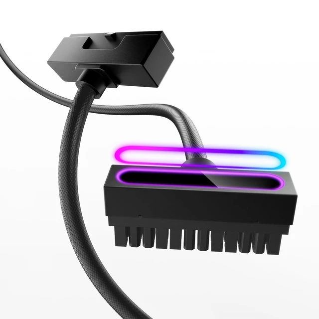 Alt view image 8 of 14 - Hydrus-24PIN PC PSU Extension Cable ARGB LED, Copper Wire Motherboard Power Extension Cable Integrated Minimalist Design, 2000W Power (Whole Set), PC Power Cord for Cable Management & DIY