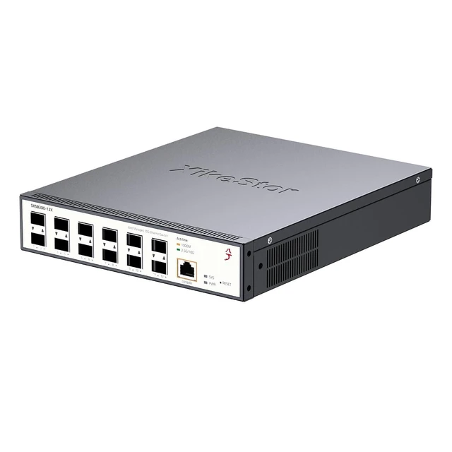 Alt view image 8 of 14 - 12 Port 10G L3 Managed Switch, 10Gb Network Switch with 12×SFP+ Ports, Supported DHCP/OSPF/BGP/RIP/VLAN/ACL/LACP/IGMP, Metal Housing, Desktop/19 Rack-Mount