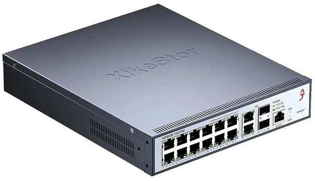 Alt view image 8 of 14 - 16-Port 2.5G L3 Managed Ethernet Switch, 2.5Gb Network Switch with 12x2.5G RJ45|2x10G RJ45|2x10G SFP+ Ports, DHCP/OSPF/BGP/VLAN/ACL/LACP/IGMP Supported, Built-in Smart Fan, Desktop/Wall-Mount