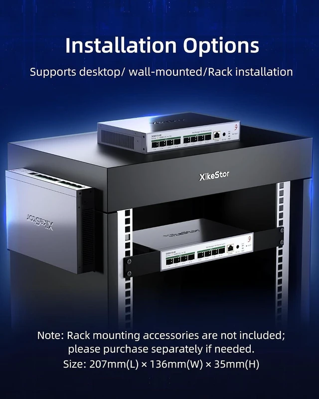 Alt view image 11 of 12 - 8-Port 10Gbps SFP+ L3 Managed SwitchSupports 1/2.5/10G Modules, 160Gbps BandwidthSupported DHCP/OSPF/BGP/RIP/VLAN/ACL/LACP/ARP/IGMP, Intelligent Fan Cooling, Desktop/Wall-Mount
